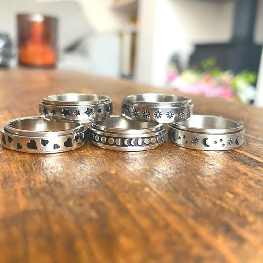 Anxiety Spinner Rings - Stainless Steel - Various Designs Soul Inspired 