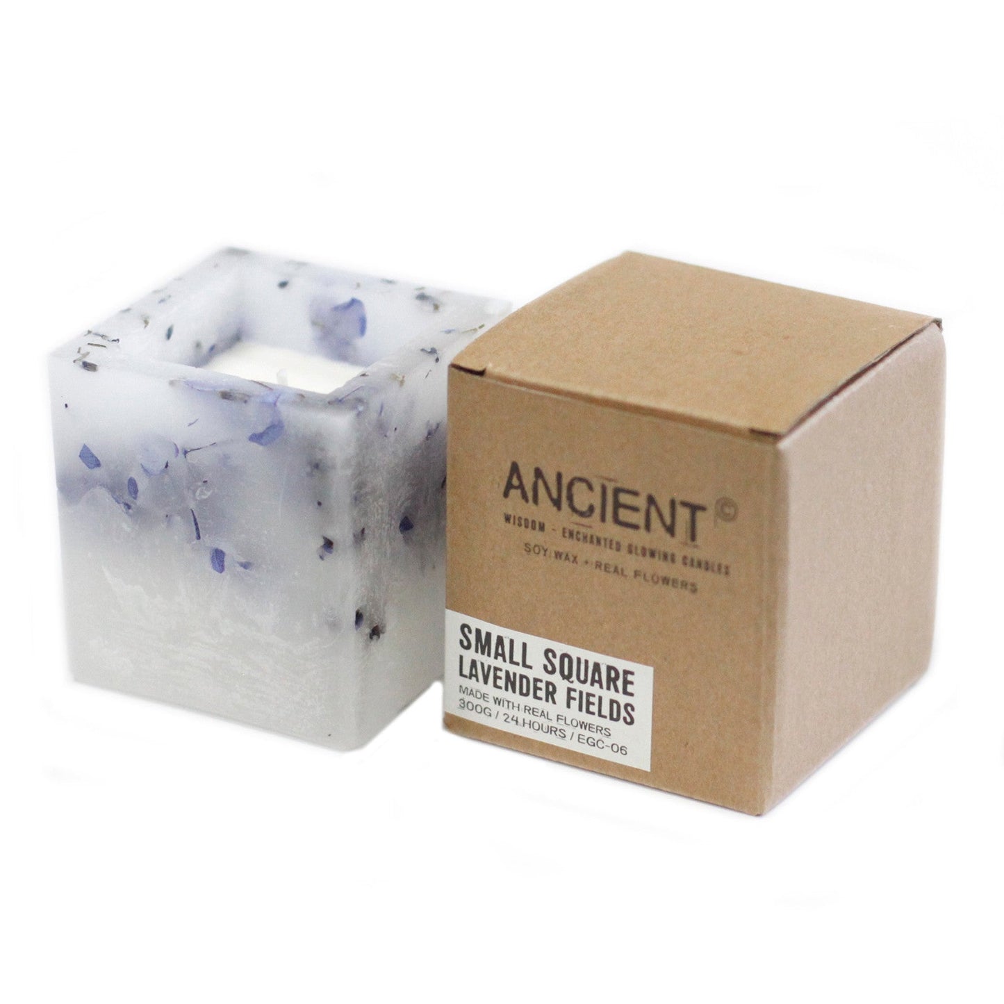 Enchanted Glowing Candles Candles Ancient Wisdom Small Square- Lavender