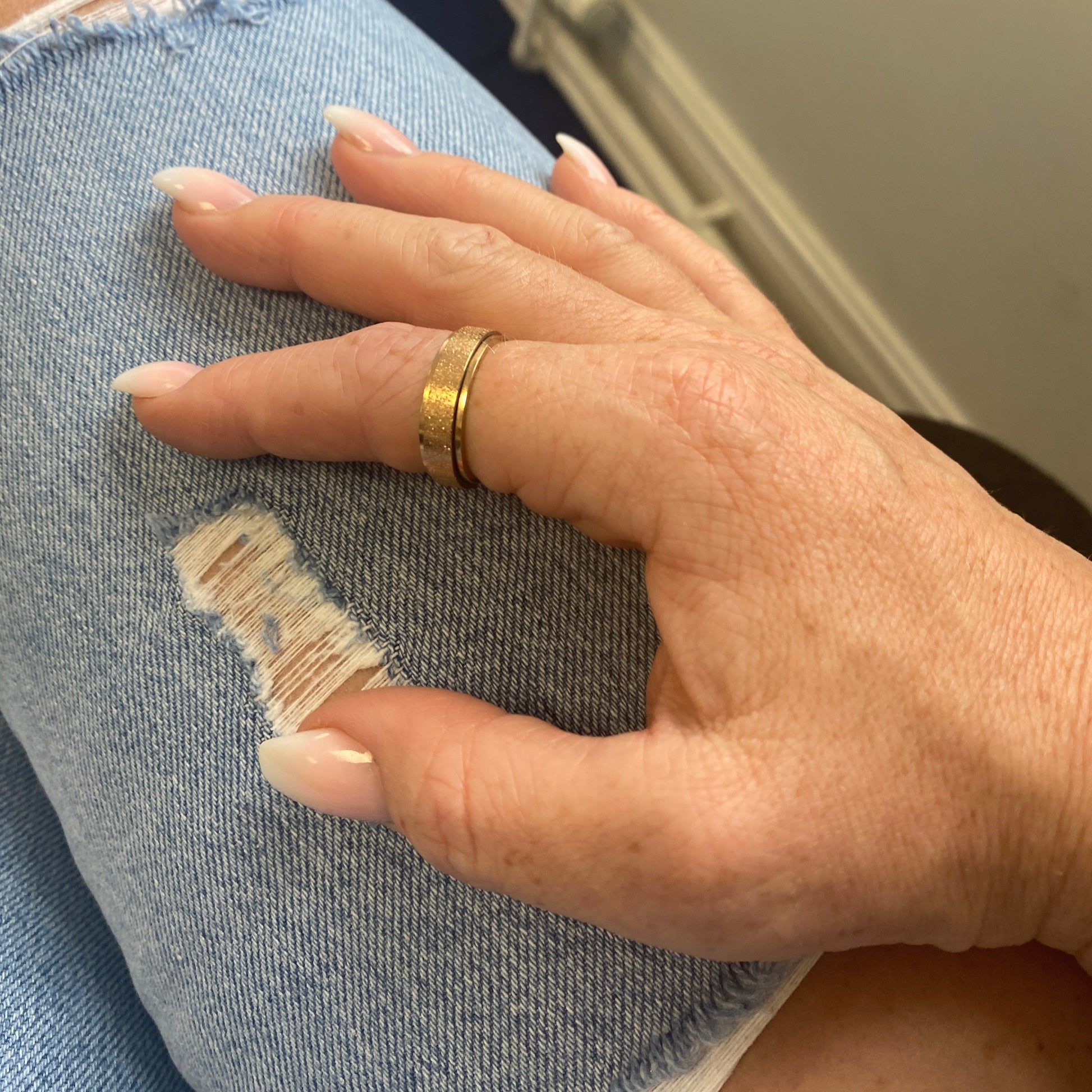 Frosted Anxiety Spinner Ring Spinner Ring Soul Inspired