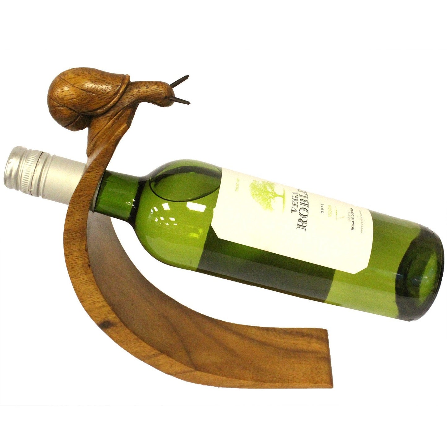 Hand Made Balance Wine Holder Suar Wood Balance Wine Holders Soul Inspired Snail