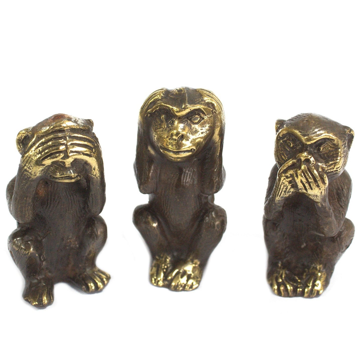 Hear No Evil Set of 3 Brass Fengshui Soul Inspired Monkeys