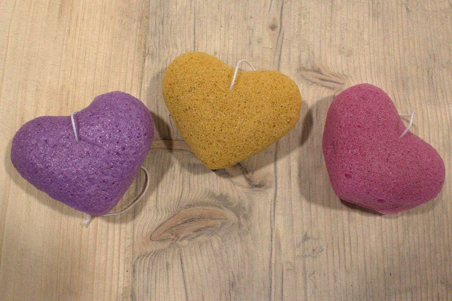 Japanese Konjac Sponge Japanese Konjac Sponges Soul Inspired Mixed Pack of 3 Heart