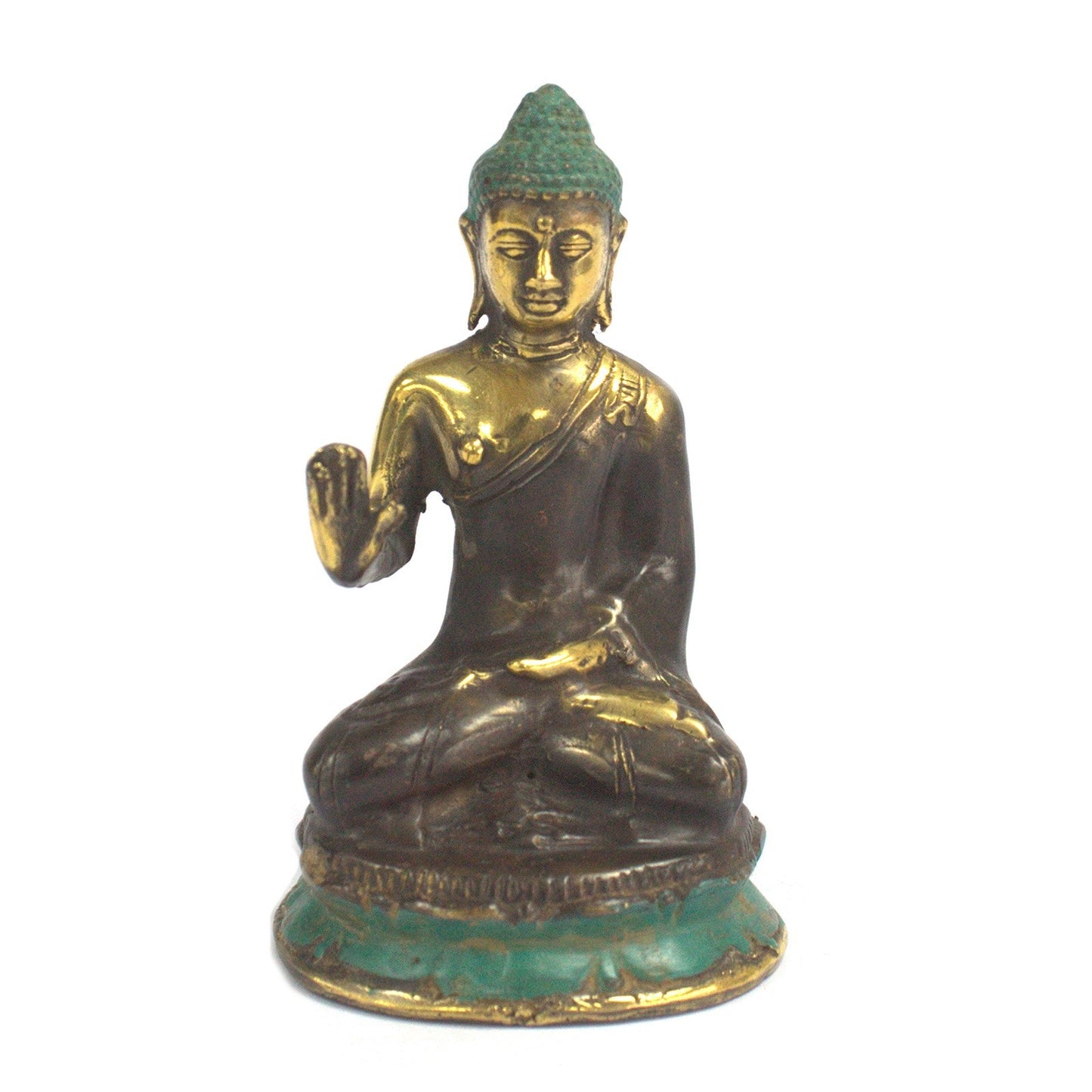 Med Hand Up Sitting Buddha Brass Fengshui Soul Inspired