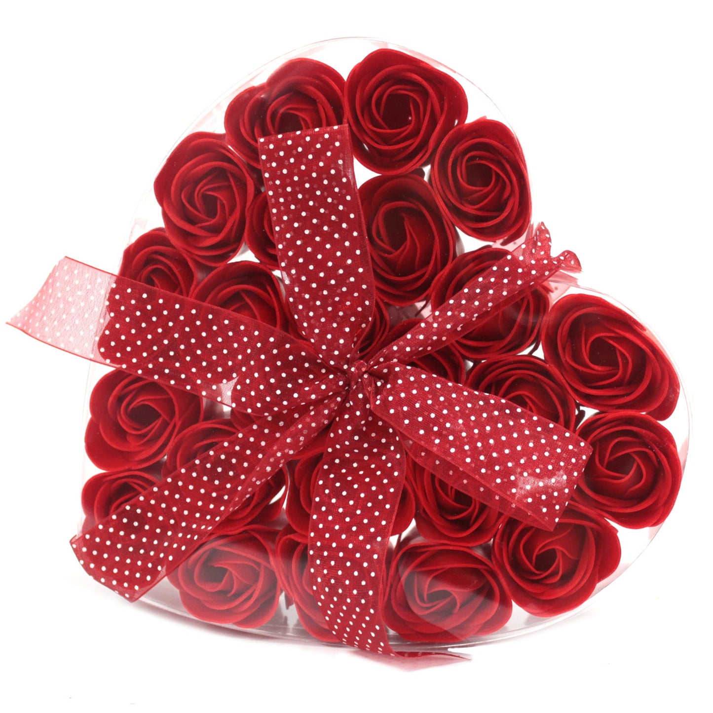 Set of 24 Soap Roses in Heart Box Soap Flowers Soul Inspired Red