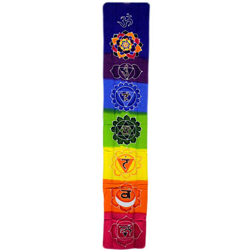 Wax Batik Wall Hangings Wax Batik Wall Hangings Soul Inspired Chakra Drop Banner - Rainbow
