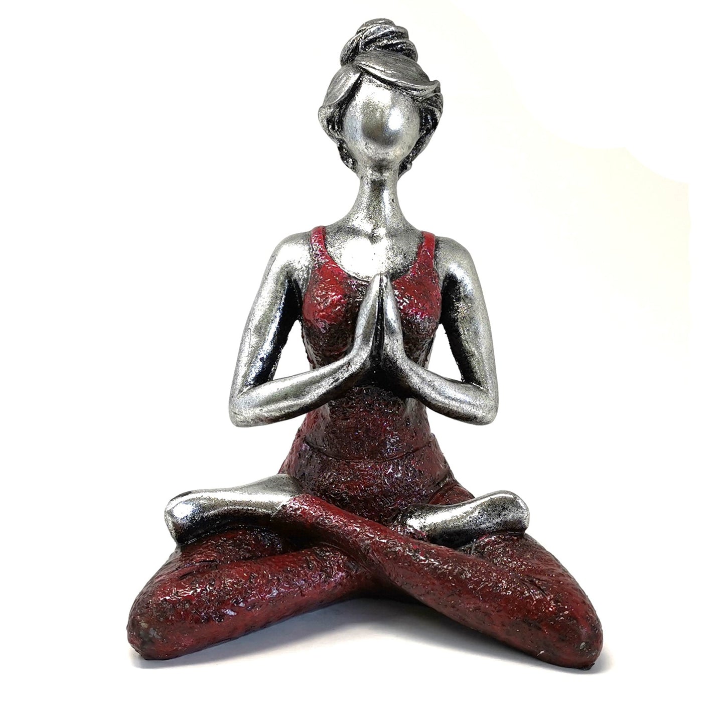 Yoga Lady Figures | Yoga Figurines Ornaments Soul Inspired Silver & Red