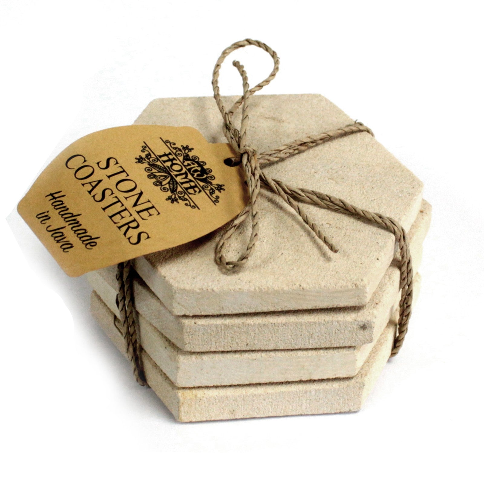 4 Hand Carved Stone Coasters Stone Set of 4 Coasters Soul Inspired Hexagonal 