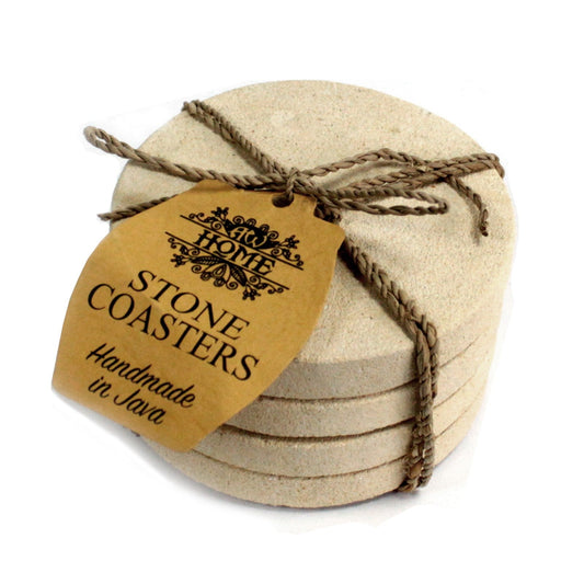 4 Hand Carved Stone Coasters Stone Set of 4 Coasters Soul Inspired Round 