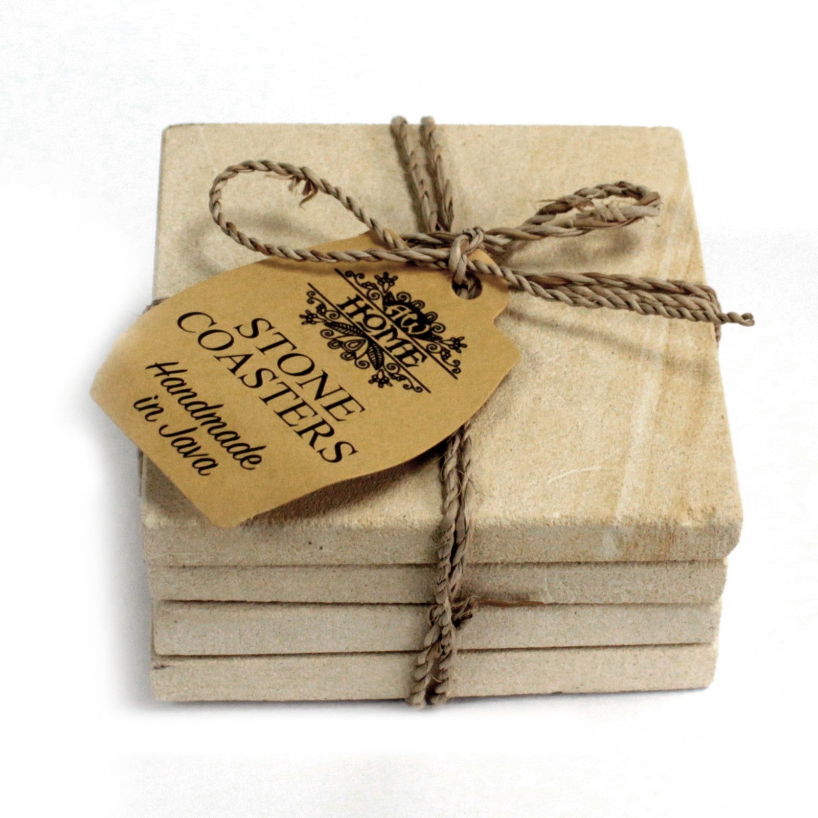 4 Hand Carved Stone Coasters Stone Set of 4 Coasters Soul Inspired Square 