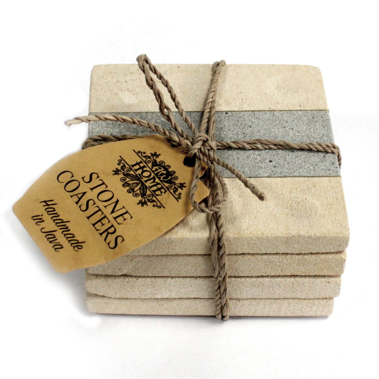 4 Hand Carved Stone Coasters Stone Set of 4 Coasters Soul Inspired Striped 