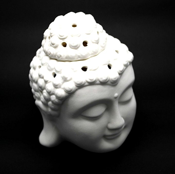 Buddha Head Oil Burner Oil Burners Soul Inspired White 