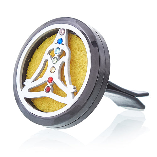 Car Diffuser Kits Aromatherapy Car Diffuser Soul Inspired Pewter Yoga Chakra 