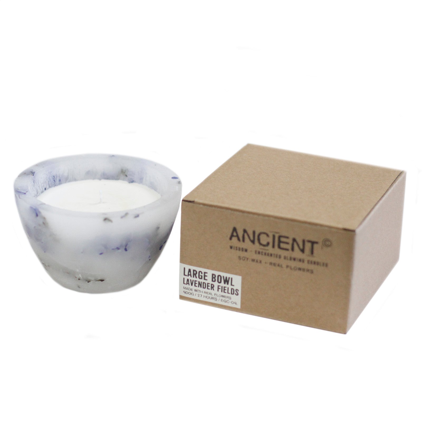Enchanted Glowing Candles Candles Ancient Wisdom Large Bowl- Lavender 