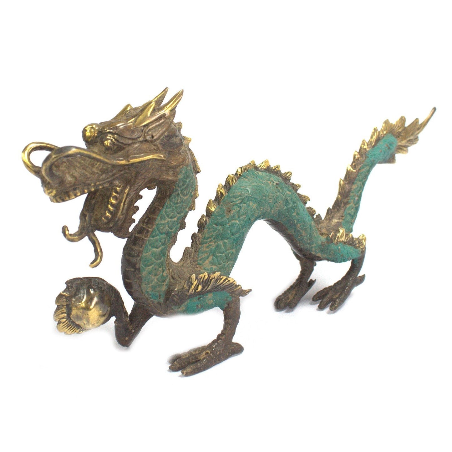 Feng Shui - Big Dragon with Ball Brass Fengshui Soul Inspired Small 