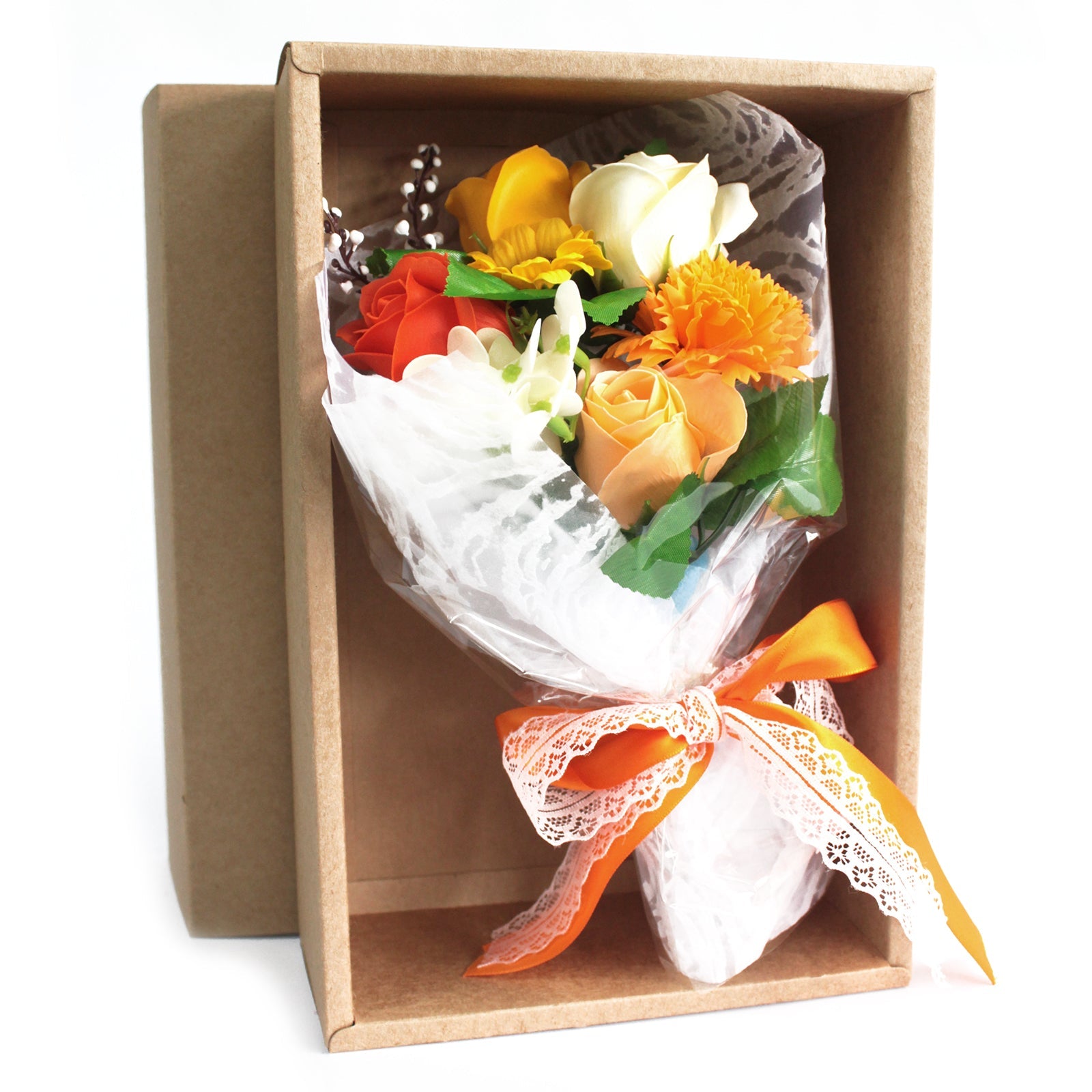 Flower Soap Bouquet - Gift Boxed Soap Flowers Soul Inspired Orange 