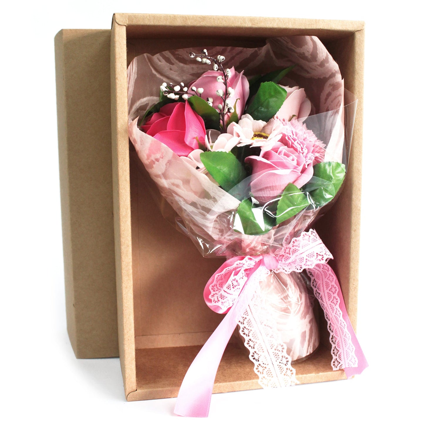 Flower Soap Bouquet - Gift Boxed Soap Flowers Soul Inspired Pink 
