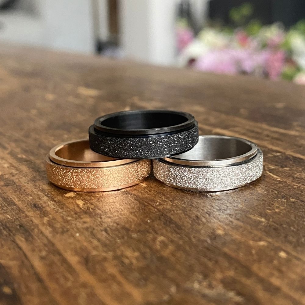 Frosted Anxiety Spinner Ring Spinner Ring Soul Inspired 