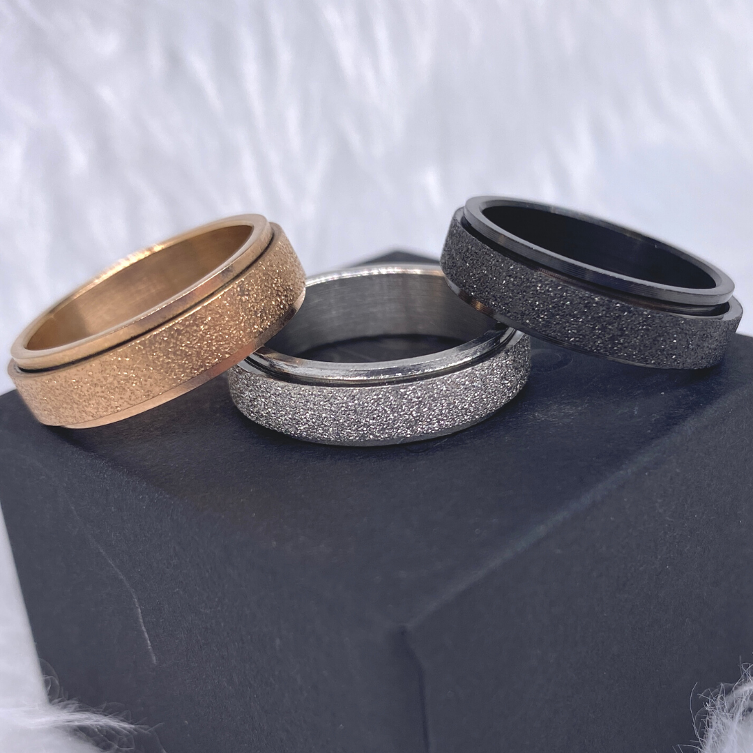 Frosted Anxiety Spinner Ring Spinner Ring Soul Inspired 