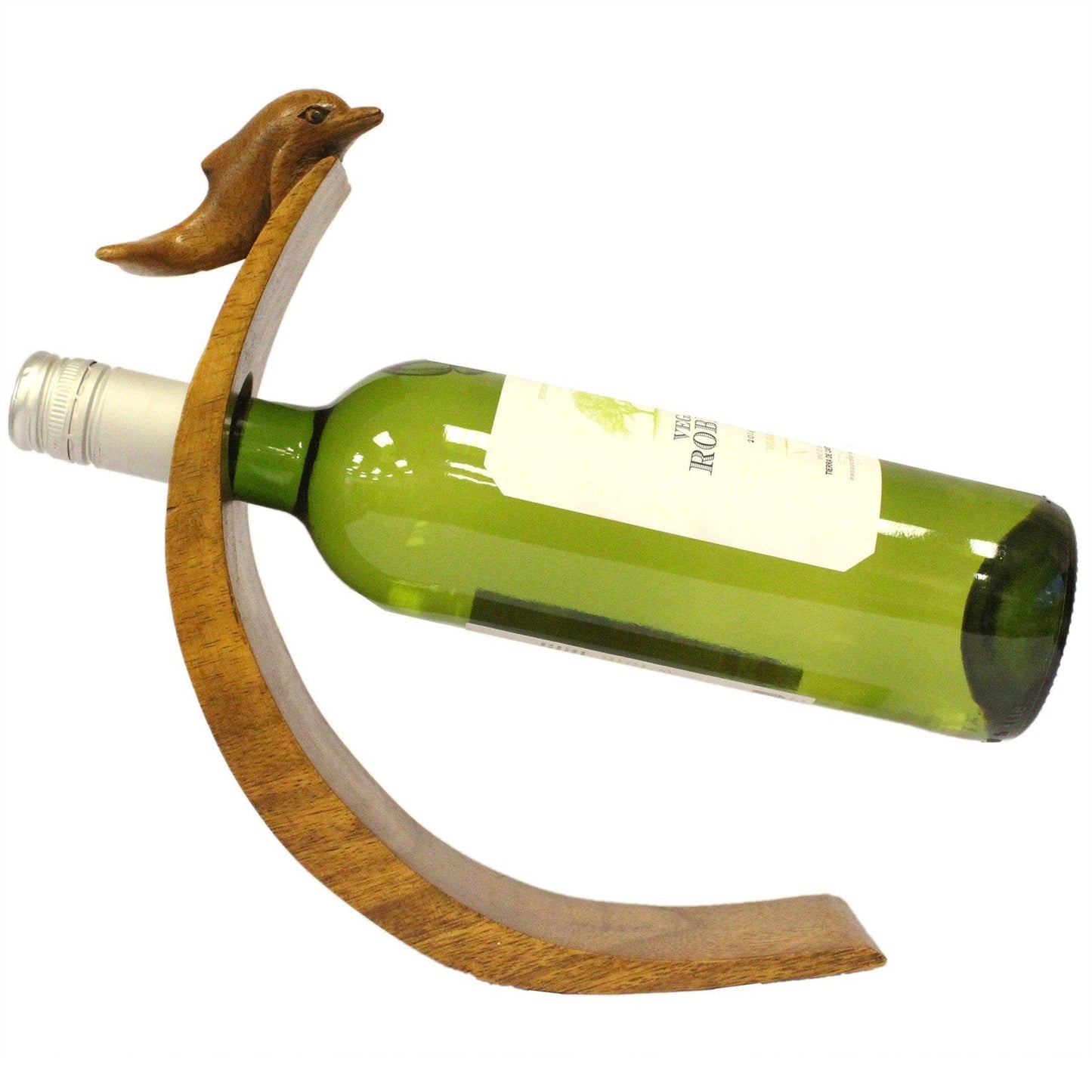 Hand Made Balance Wine Holder Suar Wood Balance Wine Holders Soul Inspired Dolphin 