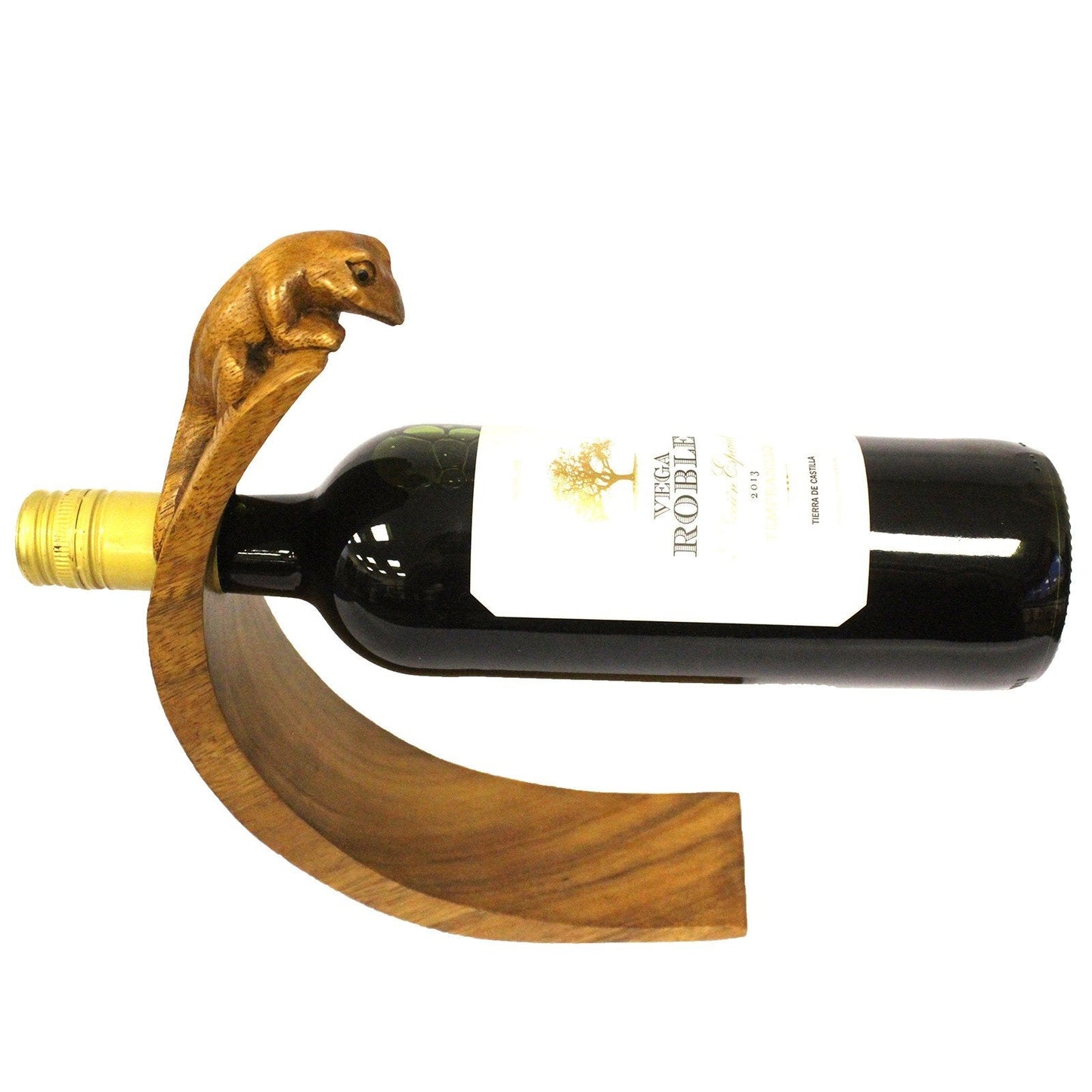 Hand Made Balance Wine Holder Suar Wood Balance Wine Holders Soul Inspired Gecko 