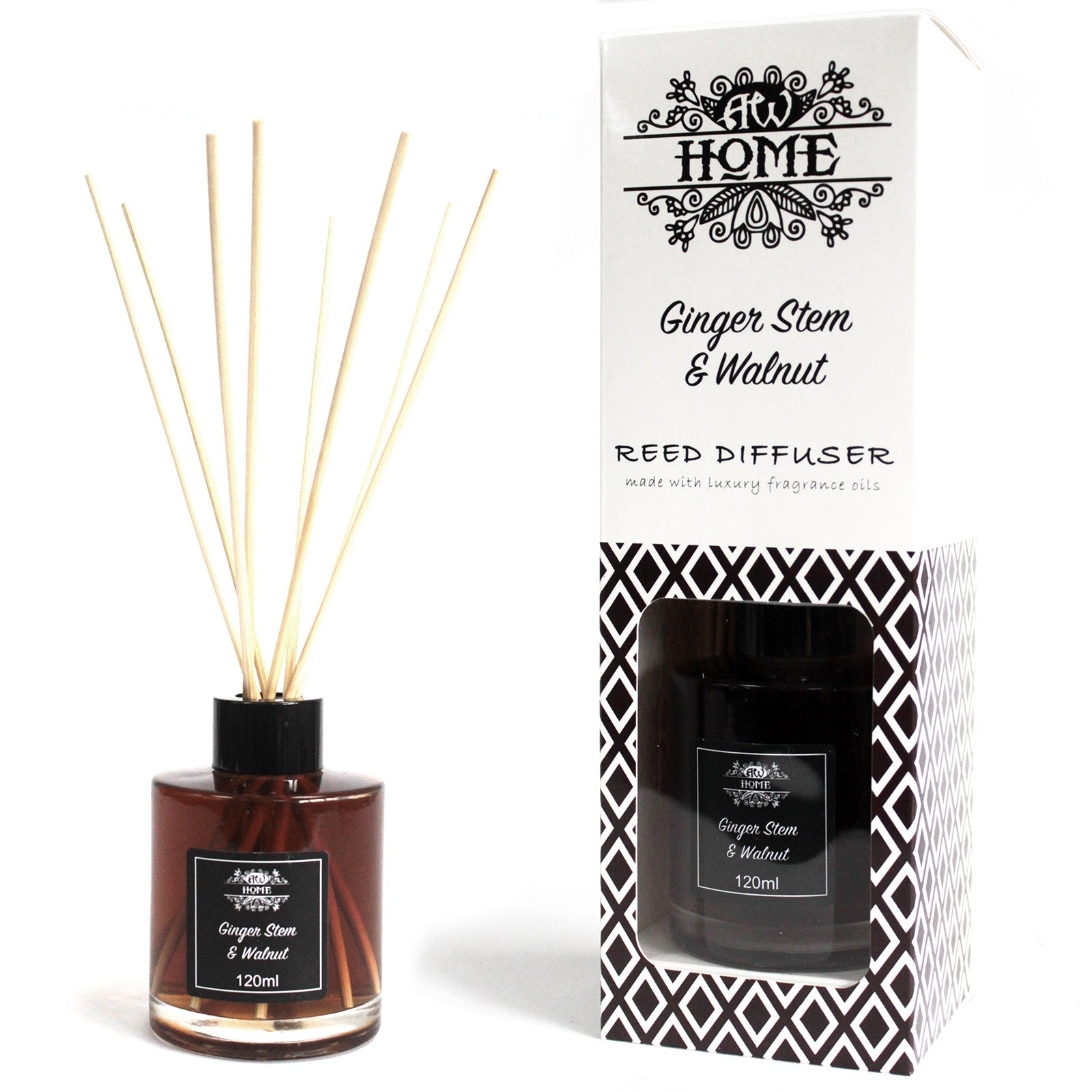 Home Fragrance Reed Diffuser - Various Fragrances - 120ml Home Fragrance Reed Diffusers - 120ml Soul Inspired Ginger Stem & Walnut 