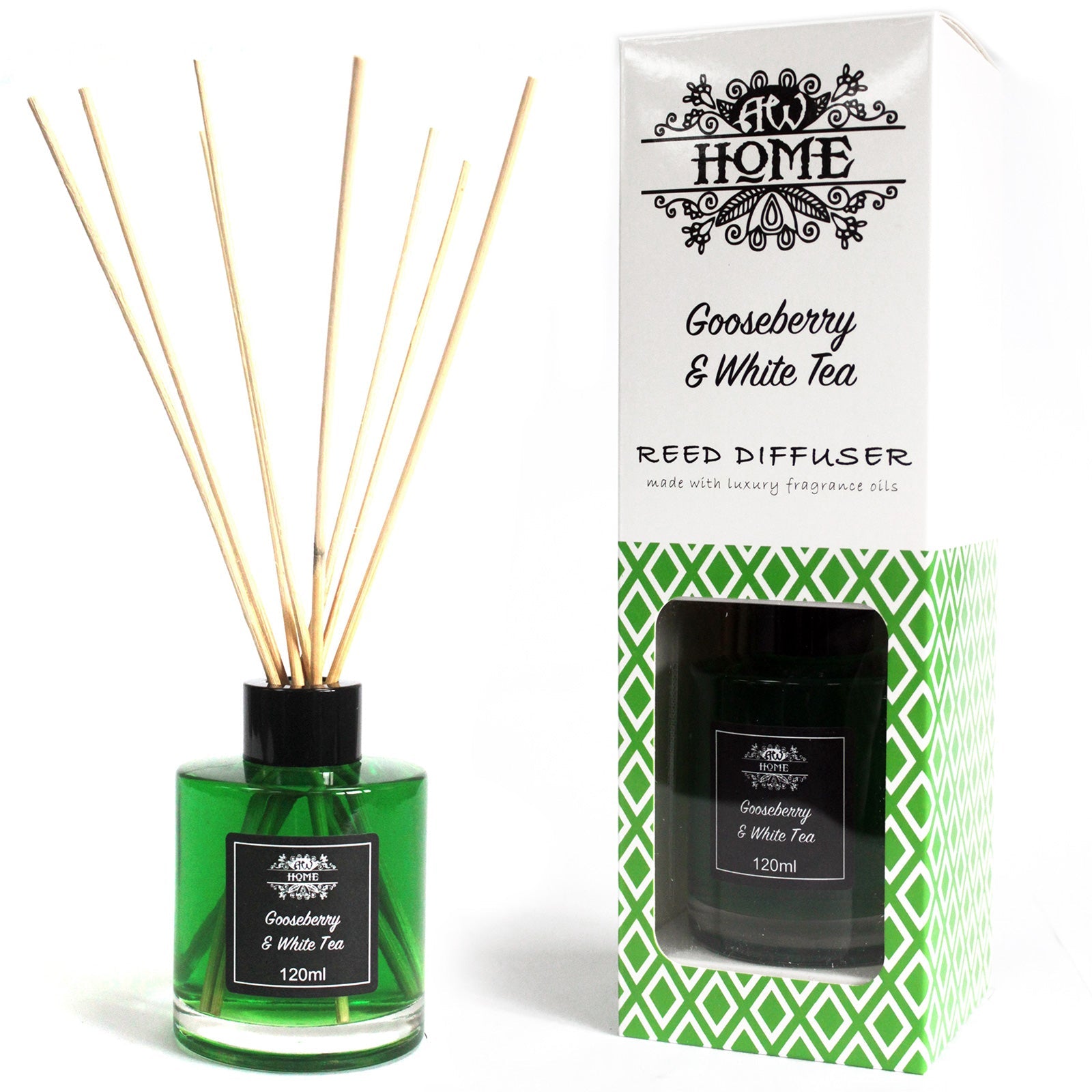 Home Fragrance Reed Diffuser - Various Fragrances - 120ml Home Fragrance Reed Diffusers - 120ml Soul Inspired Gooseberry & White Tea 