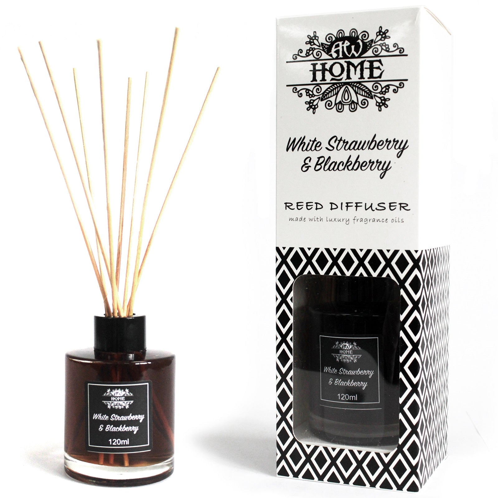 Home Fragrance Reed Diffuser - Various Fragrances - 120ml Home Fragrance Reed Diffusers - 120ml Soul Inspired White Strawberry & Blackberry 