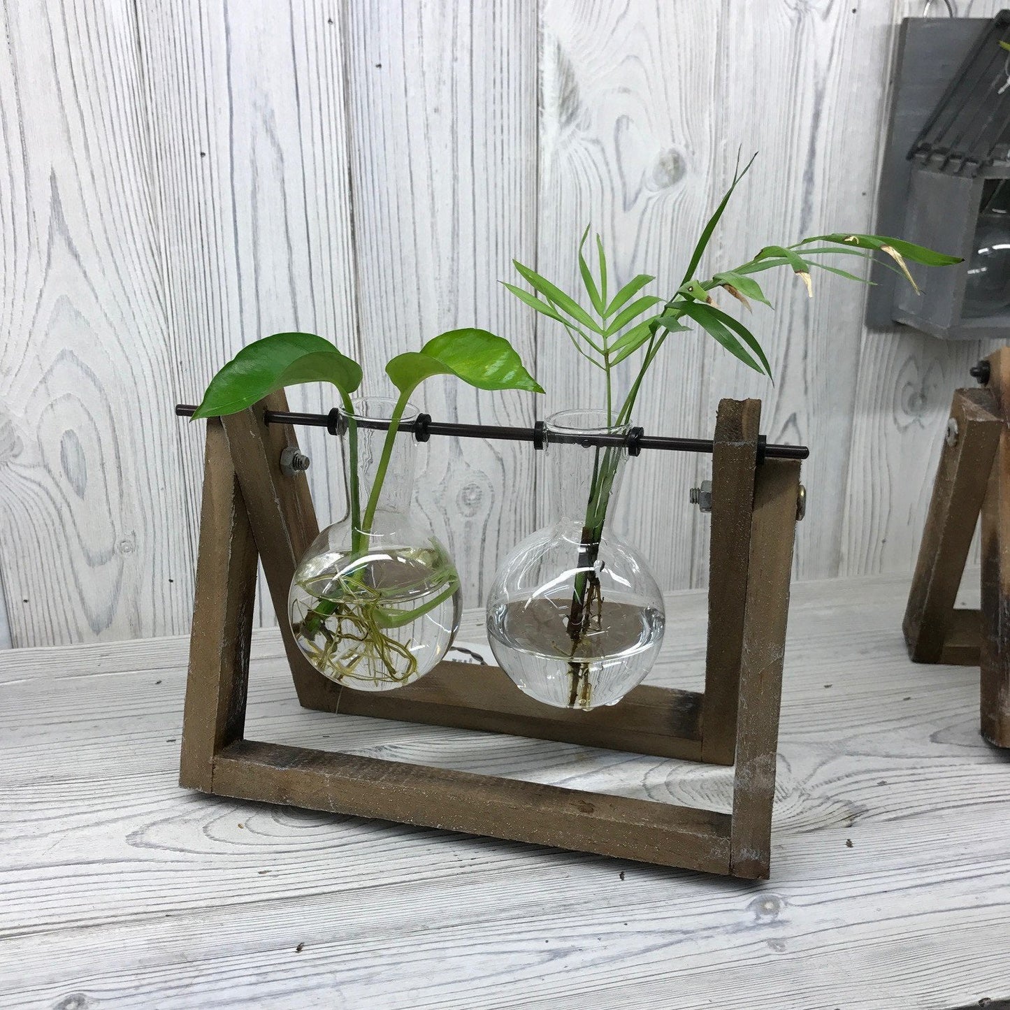 Hydroponic Plant Pots Hydroponic Home Decor Pots Soul Inspired Two Pot Wooden Stand 