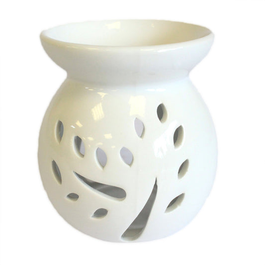 Large Classic White Oil Burner - Tree Cut-out Oil Burner Soul Inspired 