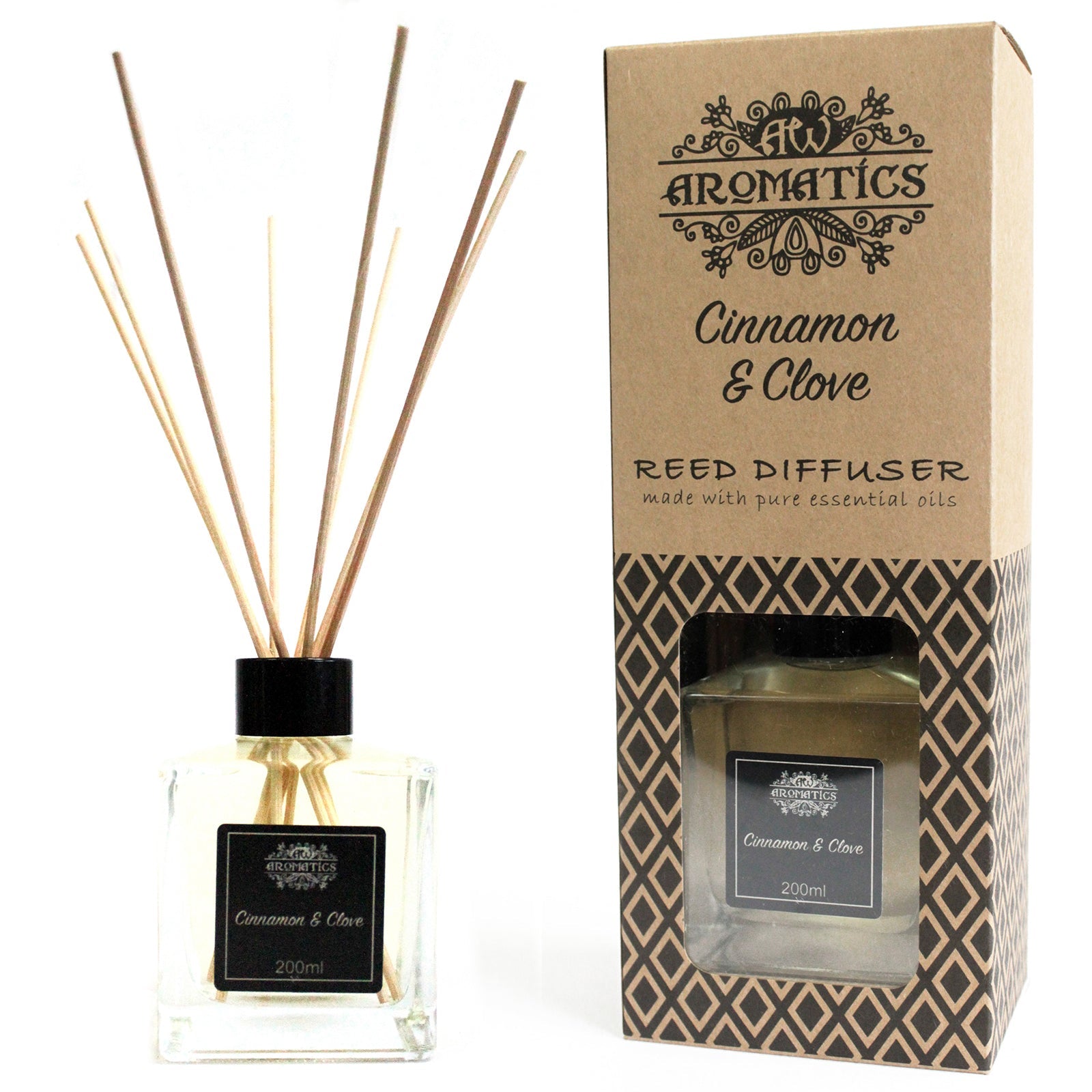 Luxury Essential Oils Reed Diffuser - Various Blends Pure Essential Oils Reed Diffusers Soul Inspired Cinnamon & Clove 