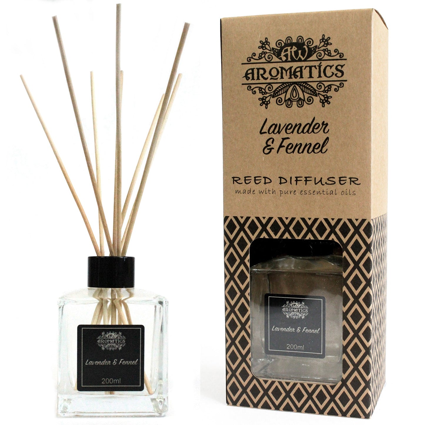 Luxury Essential Oils Reed Diffuser - Various Blends Pure Essential Oils Reed Diffusers Soul Inspired Lavender & Fennel 