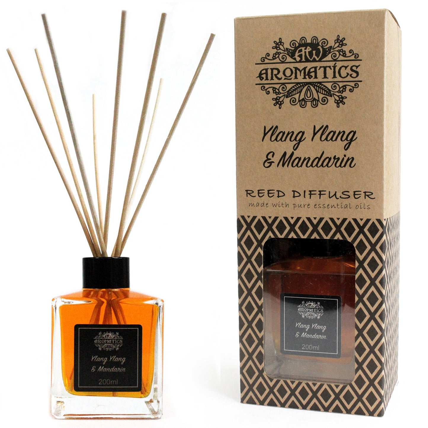 Luxury Essential Oils Reed Diffuser - Various Blends Pure Essential Oils Reed Diffusers Soul Inspired Ylang Ylang & Mandarin 