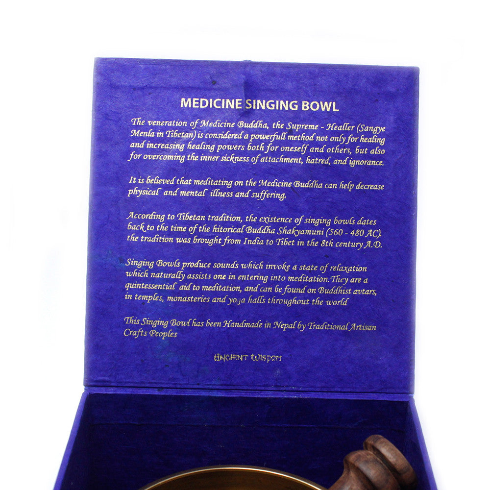 Medicine Buddha Singing Bowl Set - 10cm Singing Bowl Soul Inspired 