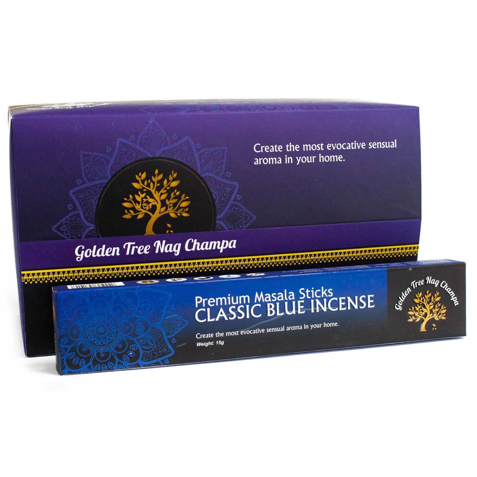 Premium Golden Tree Nag Champa Incense Sticks incense sticks Soul Inspired Classic Blue 