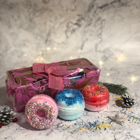 Set Of 3 Donut Bath Bombs Gift Set Bath Bomb Ancient Wisdom Set 1 