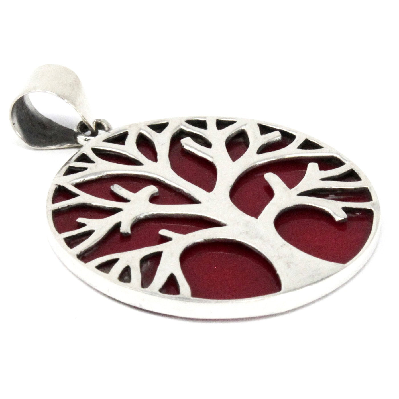 Tree of Life Silver Pendant Silver Pendant Soul Inspired 22mm Coral Effect 