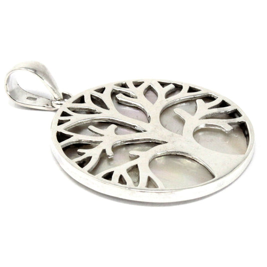 Tree of Life Silver Pendant Silver Pendant Soul Inspired 22mm Mother of Pearl 