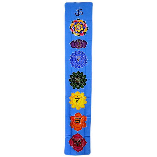 Wax Batik Wall Hangings Wax Batik Wall Hangings Soul Inspired Chakra Drop Banner - Sky Blue 
