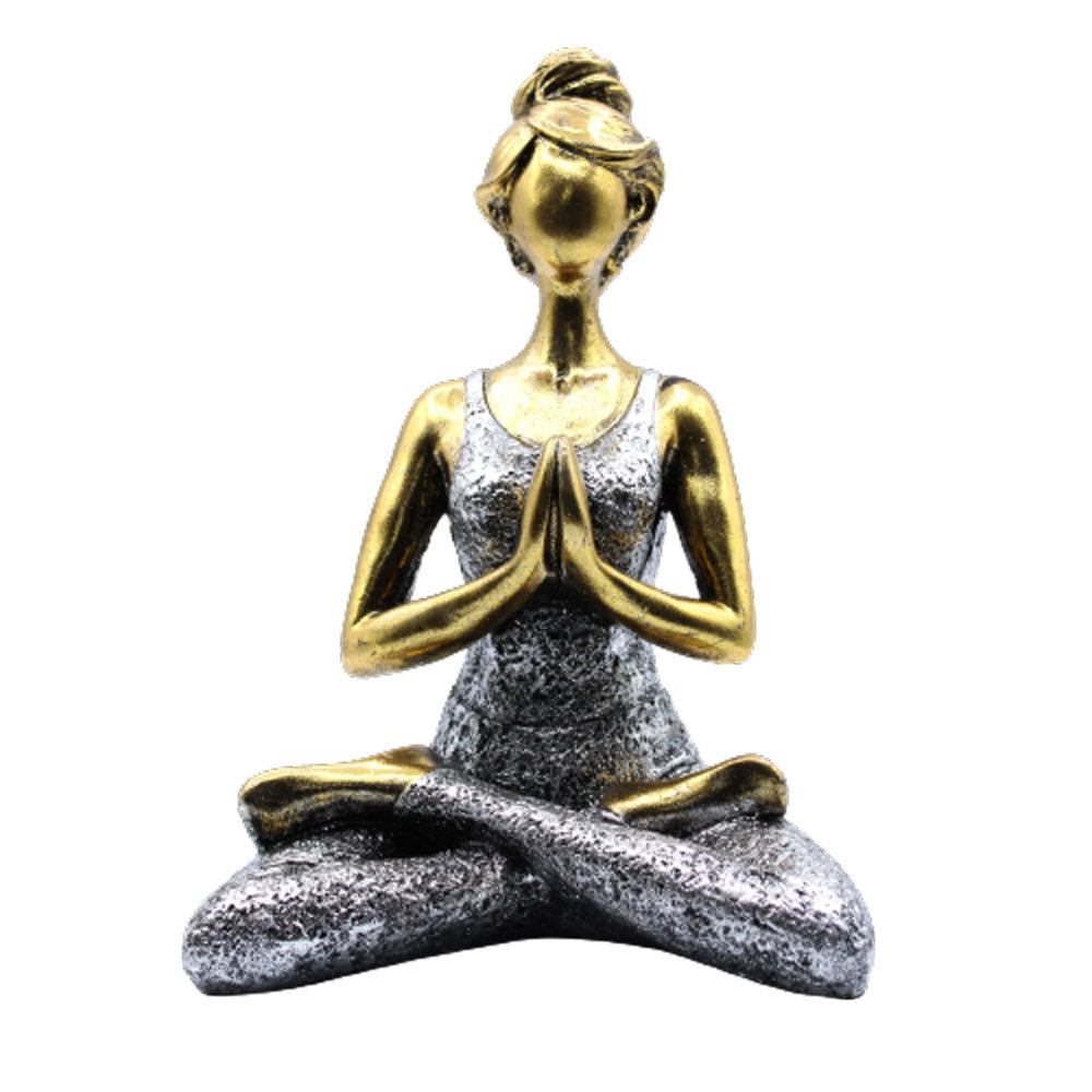 Yoga Lady Figures | Yoga Figurines Ornaments Soul Inspired Bronze & Silver 