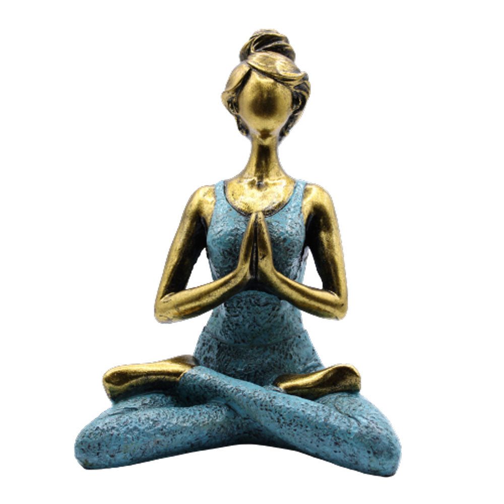 Yoga Lady Figures | Yoga Figurines Ornaments Soul Inspired Bronze & Turquoise 