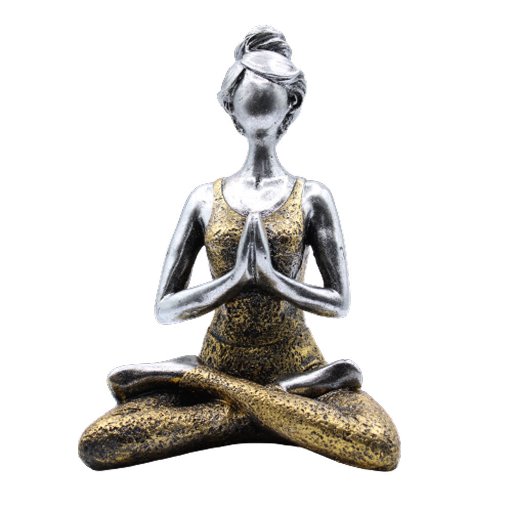 Yoga Lady Figures | Yoga Figurines Ornaments Soul Inspired Silver & Gold 
